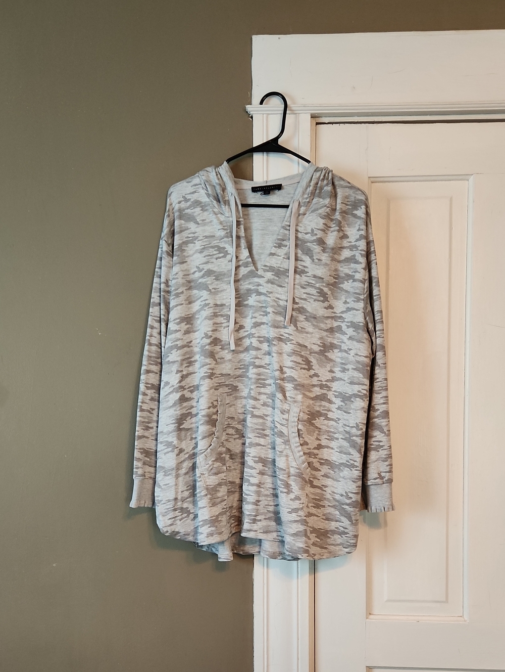 Jane and Delancey Light Gray Camouflage Hoodie